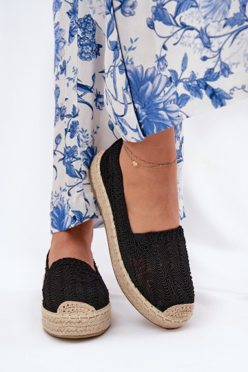 Ladies Platform Espadrilles Vinceza 17392 Black 2