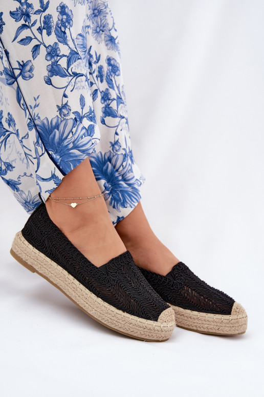 Ladies Platform Espadrilles Vinceza 17392 Black