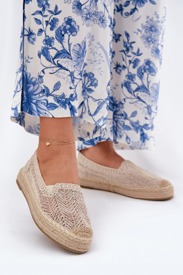 Espadryle Damskie Na Platformie Vinceza 17392 Beżowe 2