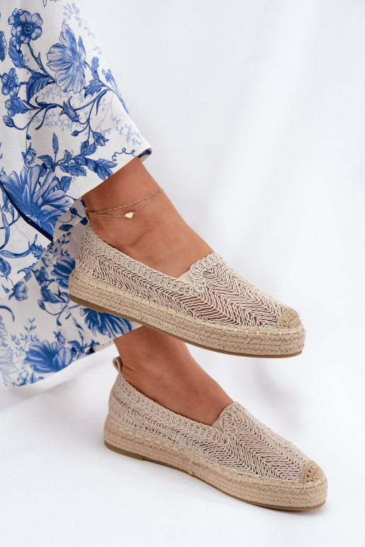 Women's Platform Espadrilles Beige Vinceza 17392