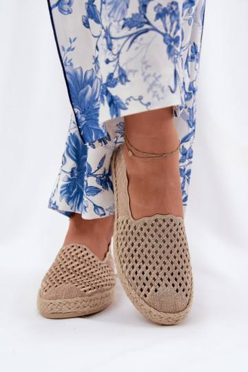 Women's Espadrilles With Weave Beige Vinceza 13625
