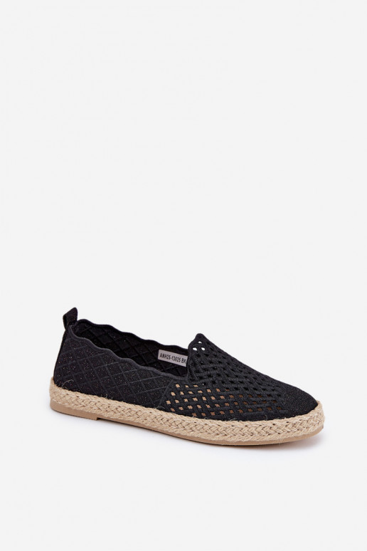 Women Espadrilles With Braiding Vinceza 13625 Black