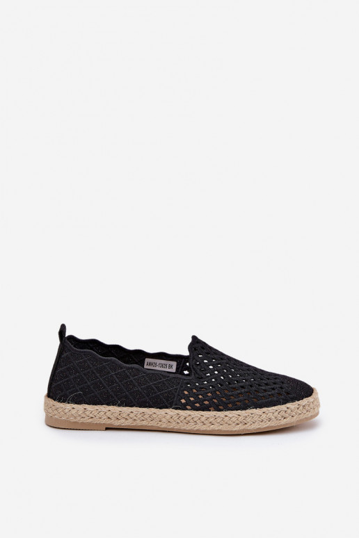 Espadryle Damskie Z Plecionką Vinceza 13625 Czarne