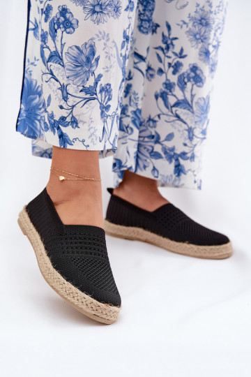 Damskie Espadryle Z Plecionką Vinceza 13624 Czarne