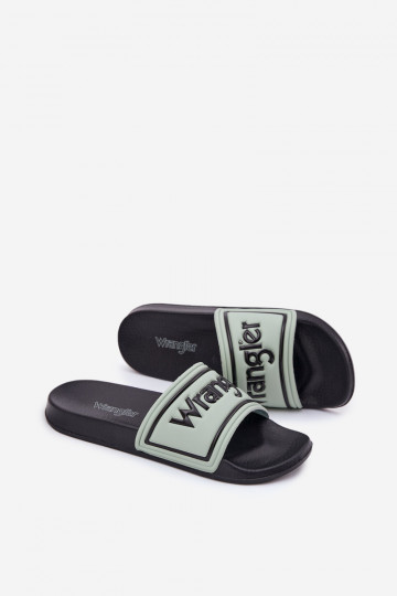 Klapki Męskie WRANGLER AVERELL SLIDER MEN LOW 20251042.52D Jasnozielone