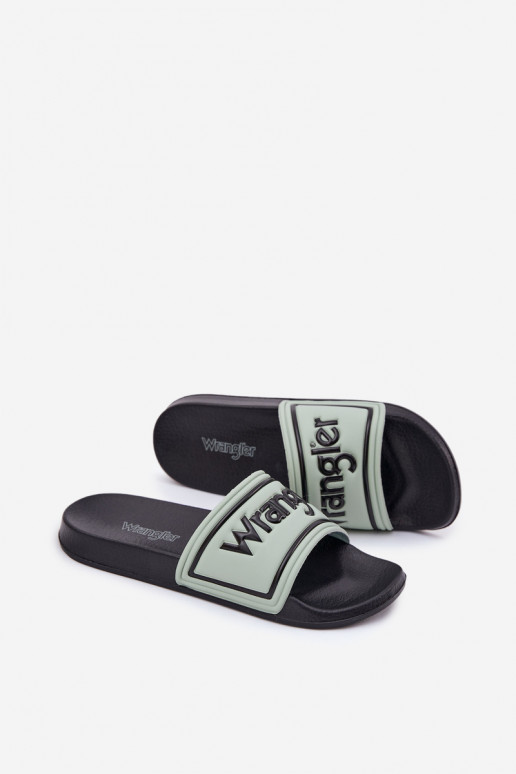 Klapki Męskie WRANGLER AVERELL SLIDER MEN LOW 20251042.52D Jasnozielone