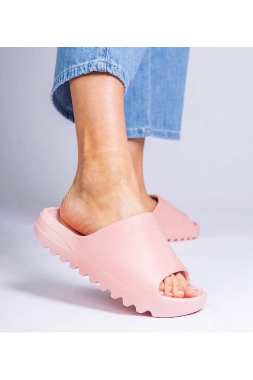 Różowe klapki damskie gumowe Serrano