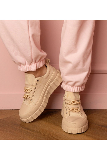 Beżowe damskie trampki...