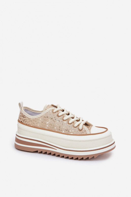 Womens Sneakers On Massive Platform S.Barski BF51-101 Beige Womens Sneakers On Massive Platform S.Barski BF51-101 Beige