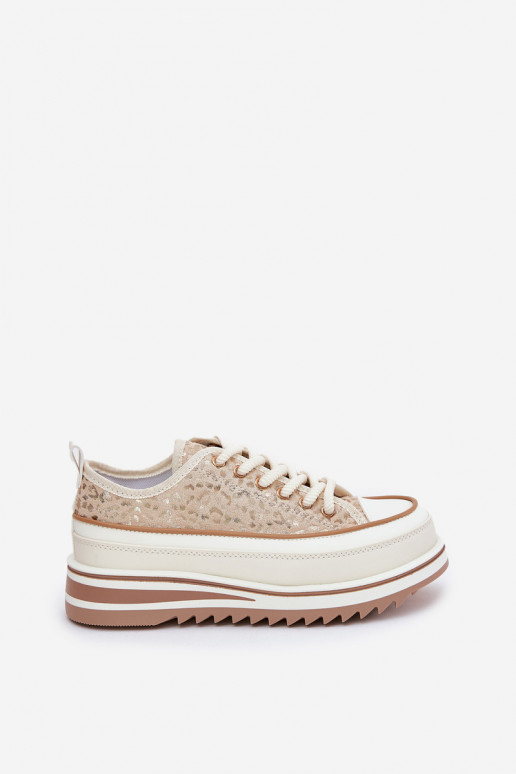 Womens Sneakers On Massive Platform S.Barski BF51-101 Beige Womens Sneakers On Massive Platform S.Barski BF51-101 Beige