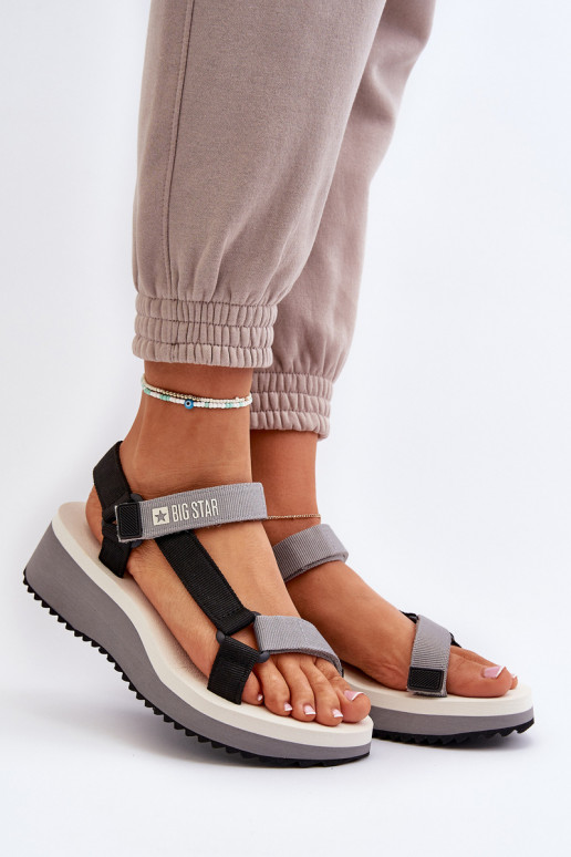 Women's Platform and Wedge Sandals Big Star NN274A054 Grey