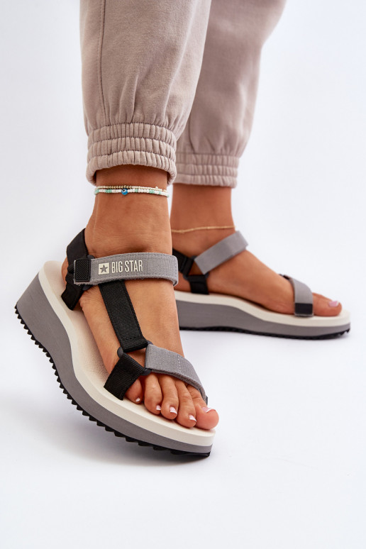 Women's Platform and Wedge Sandals Big Star NN274A054 Grey