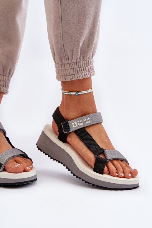 Women's Platform and Wedge Sandals Big Star NN274A054 Grey