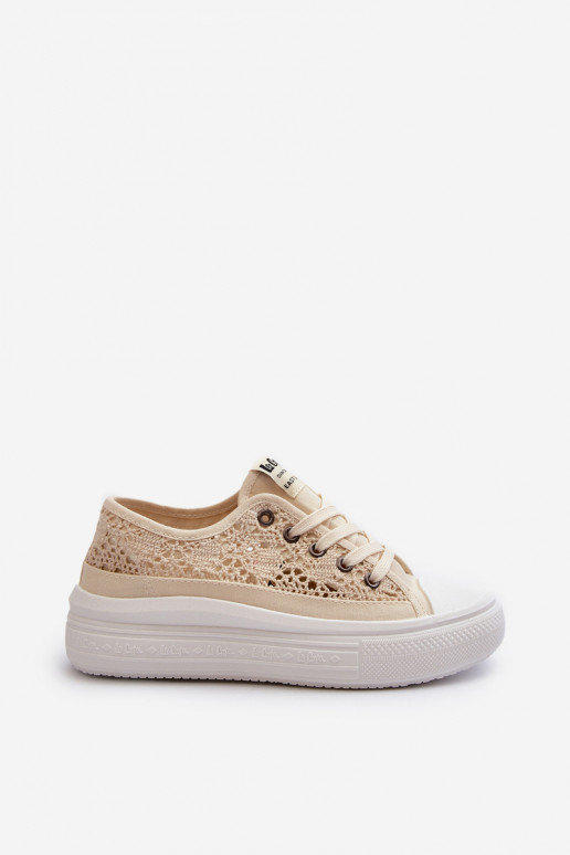 Women's Lace Sneakers Lee Cooper LCW-23-44-1620 Beige