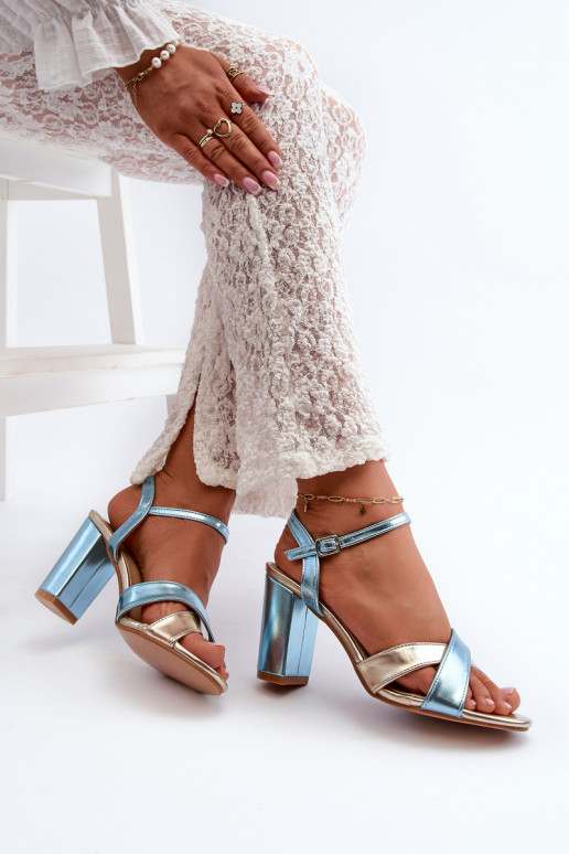 Eco Leather Sandals with Block Heel... Eco Leather Sandals with Block Heel...
