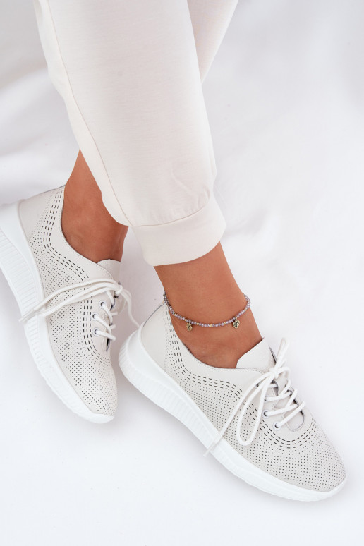 Women's Leather Sports Shoes Vinceza 79532 White Women's Leather Sports Shoes Vinceza 79532 White