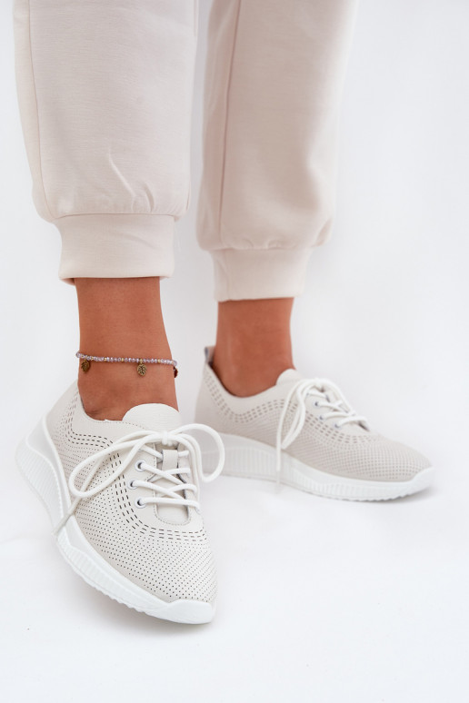 Women's Leather Sports Shoes Vinceza 79532 White Women's Leather Sports Shoes Vinceza 79532 White