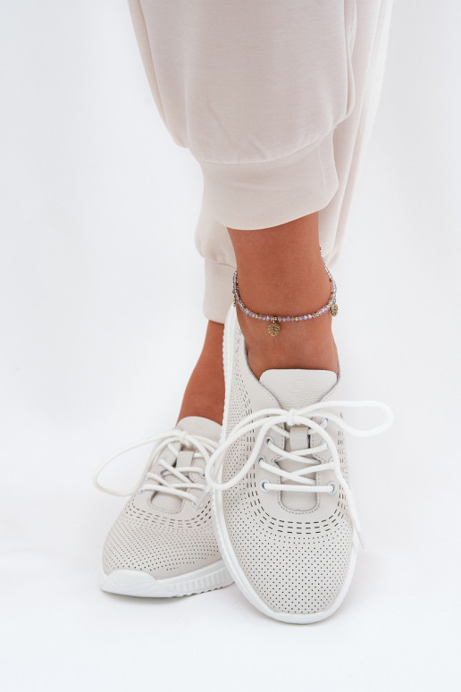 Women's Leather Sports Shoes Vinceza 79532 White Women's Leather Sports Shoes Vinceza 79532 White