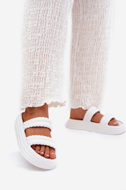 Foam Lightweight Women's Platform Sandals S.Barski ZK51-001 White Foam Lightweight Women's Platform Sandals S.Barski ZK51-001 White