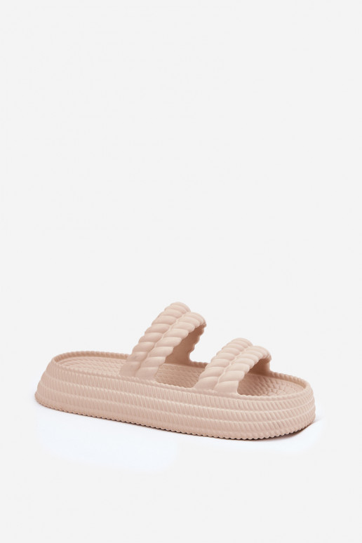 Foam Lightweight Women's Slippers On Platform S.Barski ZK51-001 Beige Foam Lightweight Women's Slippers On Platform S.Barski ZK51-001 Beige