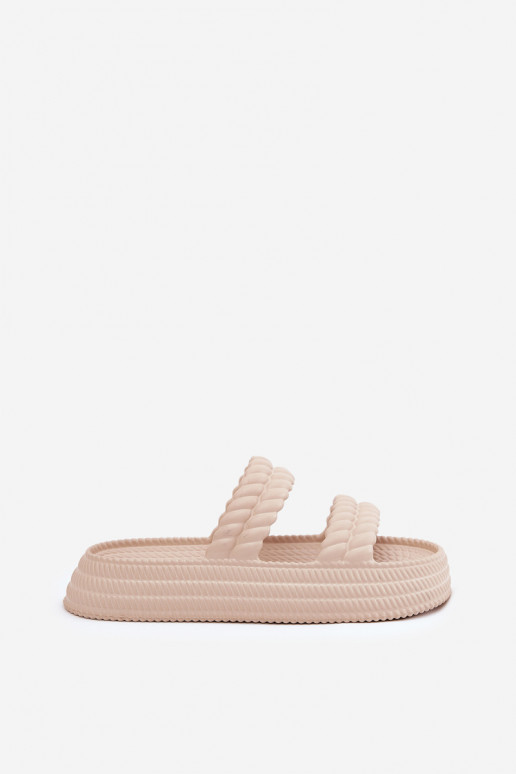 Foam Lightweight Women's Slippers On Platform S.Barski ZK51-001 Beige Foam Lightweight Women's Slippers On Platform S.Barski ZK51-001 Beige