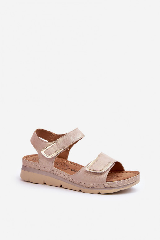 Women's Beige Velcro Sandals Risanni