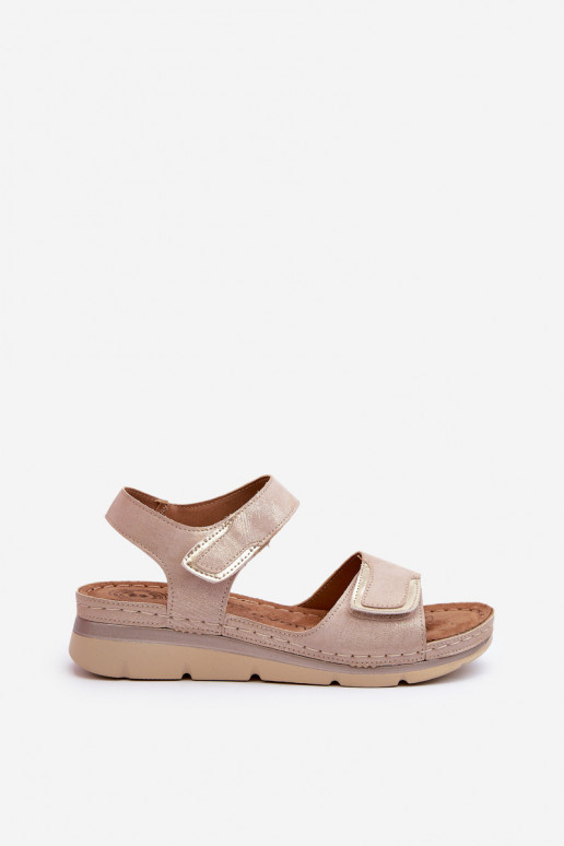Women's Beige Velcro Sandals Risanni