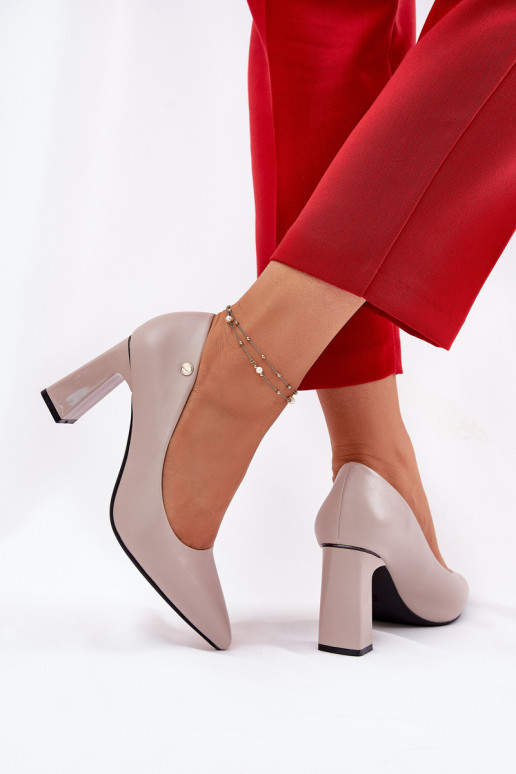 Elegant Heels On Block Heel Vinceza 62221 Gray Elegant Heels On Block Heel Vinceza 62221 Gray