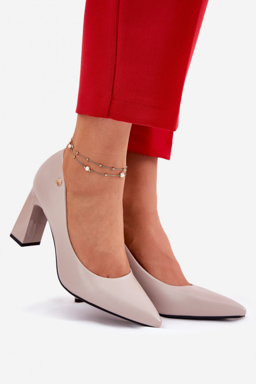 Elegant Heels On Block Heel Vinceza 62221 Gray Elegant Heels On Block Heel Vinceza 62221 Gray