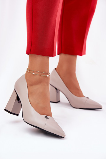 Elegant Heeled Shoes Vinceza 62224 Grey