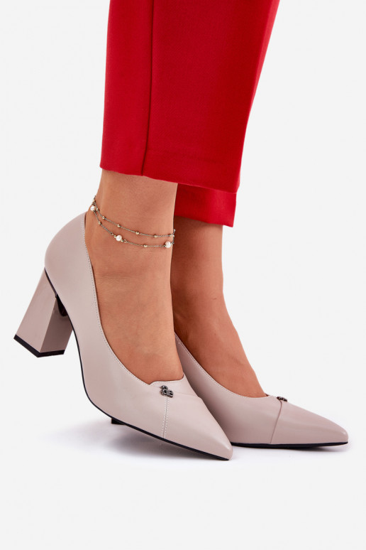 Czółenka Na Słupku Eleganckie Vinceza 62224 Szare Czółenka Na Słupku Eleganckie Vinceza 62224 Szare