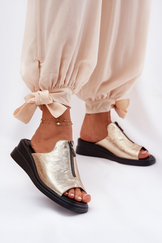 Ladies Wedge Sandals With Zipper Gold Irriva Ladies Wedge Sandals With Zipper Gold Irriva