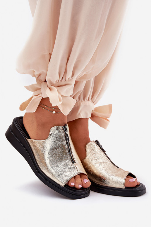 Ladies Wedge Sandals With Zipper Gold Irriva Ladies Wedge Sandals With Zipper Gold Irriva