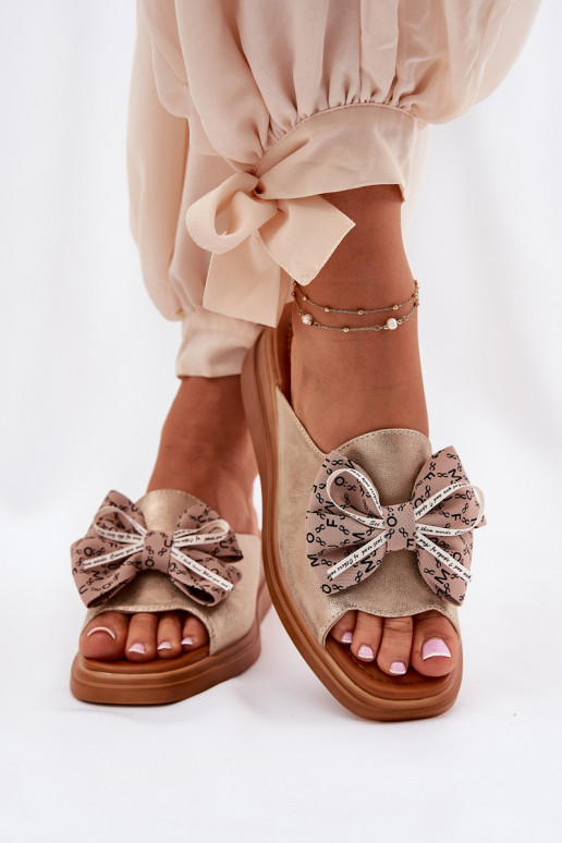 Women's Wedge Sandals With Bow Gold Moonzella Women's Wedge Sandals With Bow Gold Moonzella