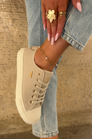 Women's Fabric Sneakers Big Star RR274767 Beige