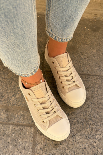 Women's Fabric Sneakers Big Star RR274767 Beige 2