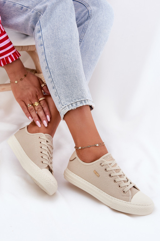 Women's Fabric Sneakers Big Star RR274767 Beige
