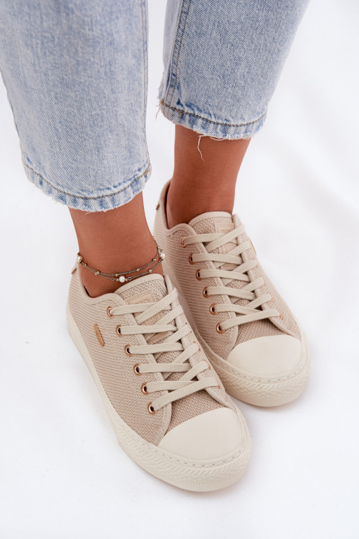 Women's Fabric Sneakers Big Star RR274767 Beige