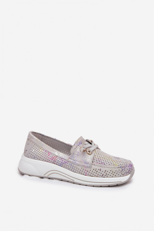 Suede Shoes Made Of Natural Leather On Platform Artiker 56C2104 Gray Suede Shoes Made Of Natural Leather On Platform Artiker 56C2104 Gray