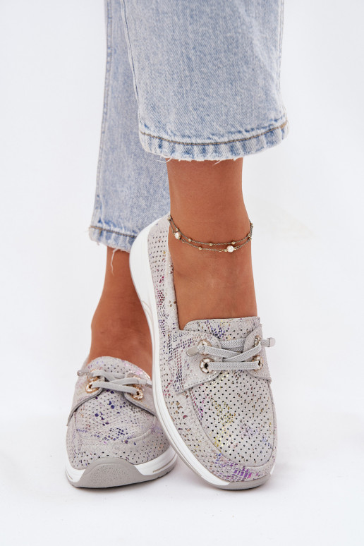 Suede Shoes Made Of Natural Leather On Platform Artiker 56C2104 Gray Suede Shoes Made Of Natural Leather On Platform Artiker 56C2104 Gray