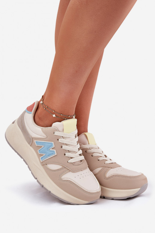 Ladies Sneakers On Platform Beige Tenanela Ladies Sneakers On Platform Beige Tenanela