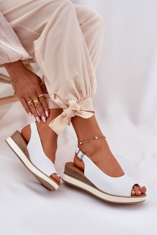 Leather Wedge Sandals Artiker 56C2317 White