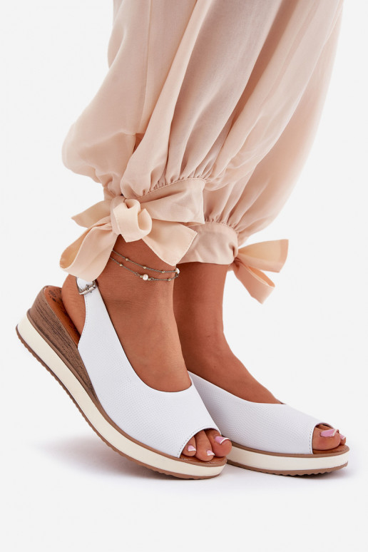 Leather Wedge Sandals Artiker 56C2317 White