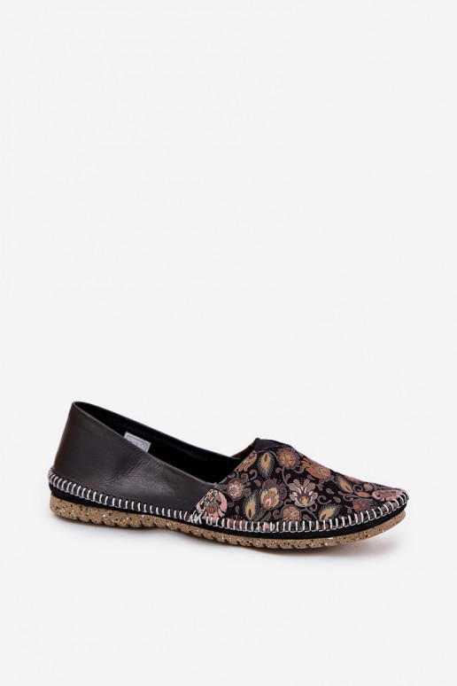 Leather Patterned Ballet Flats Maciejka T1929-71 Black Leather Patterned Ballet Flats Maciejka T1929-71 Black