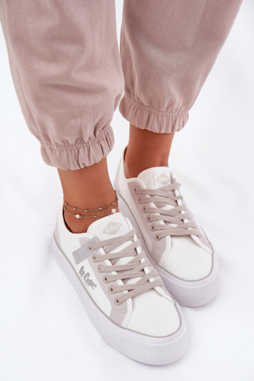 Women Sneakers On Platform Lee Cooper LCW-25-31-3479L White-Grey