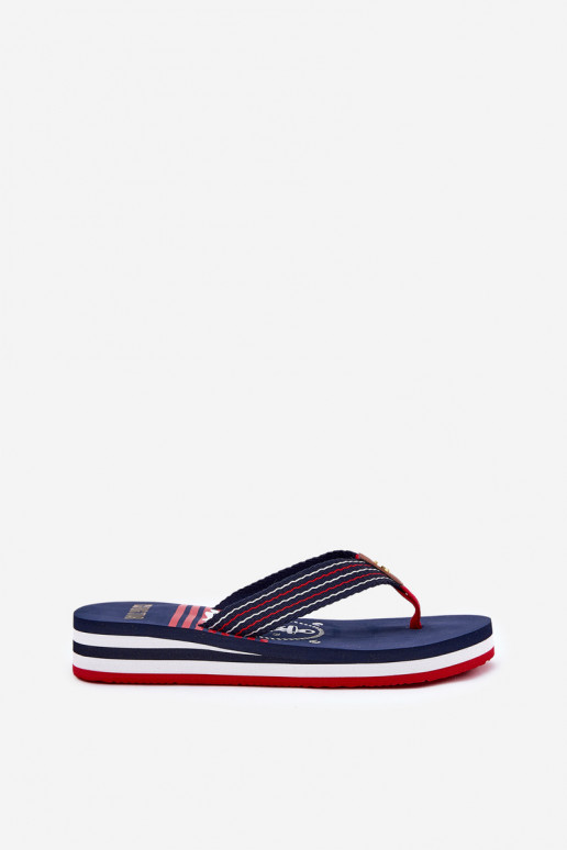 Women's Wedge Flip Flops Big Star RR274A126 Navy Women's Wedge Flip Flops Big Star RR274A126 Navy