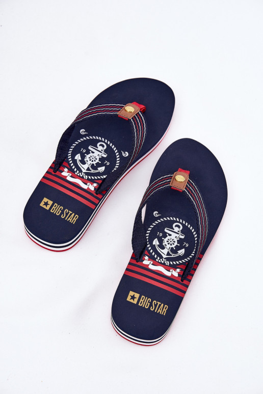 Women's Wedge Flip Flops Big Star RR274A126 Navy Women's Wedge Flip Flops Big Star RR274A126 Navy