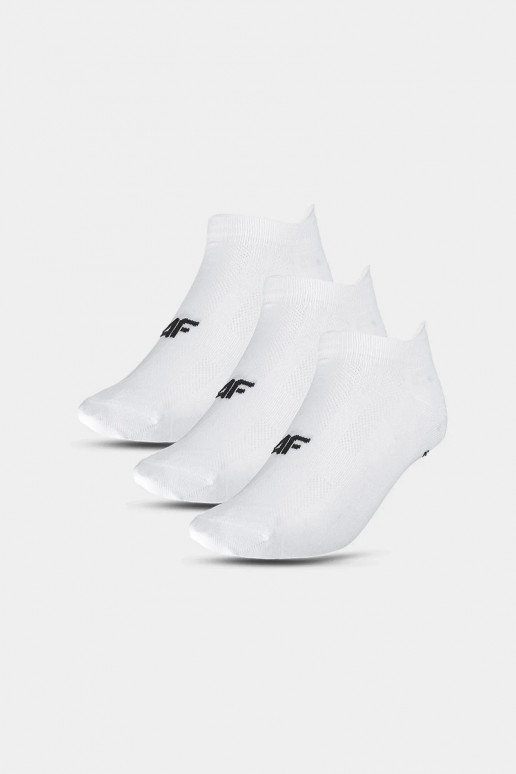 Women's training socks 3 pairs white 4FWMM00UFSOF136-10S