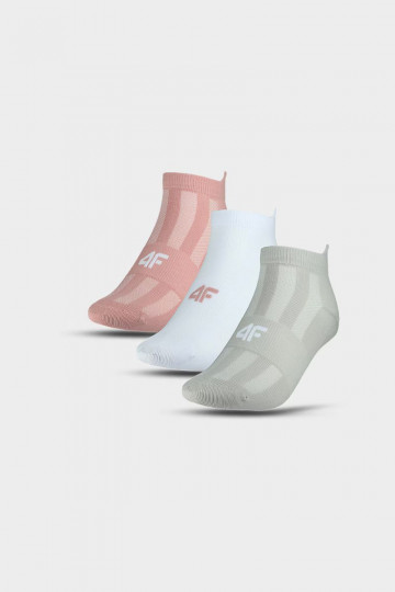 Women's Training Socks 3 Pairs Multicolor 4FWMM00UFSOF136-90S