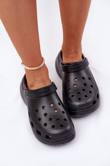 Foam Women's Slippers On A Massive Sole Big Star RR274A118 Black